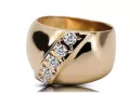14K Yellow gold Zircon Ring Vintage style vrc036y
